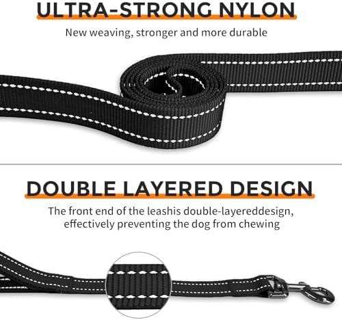 Full length view of the adjustable five point five to eight point five feet Kazazoo leash.