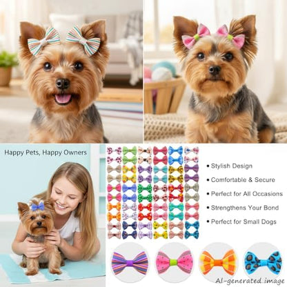 Small dog grooming bows with alligator clips