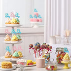 Assorted glitter cupcake toppers in pink and blue