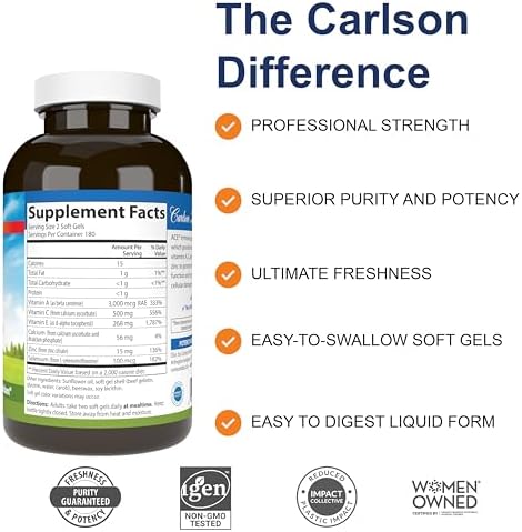 Supplement facts panel on the back of the imported antioxidant vitamins container.