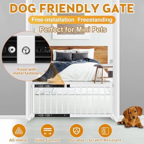 Yorwhin foldable portable indoor outdoor pet gate collapsed completely flat for storage