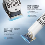 BESTBOMG Barber Kit displaying the cordless hair clipper, detail trimmer, and electric foil shaver arranged together.