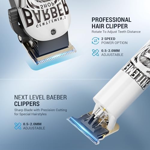 BESTBOMG Barber Kit displaying the cordless hair clipper, detail trimmer, and electric foil shaver arranged together.