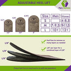 Side profile of medium brown orthopedic shoe inserts for leg length discrepancy.