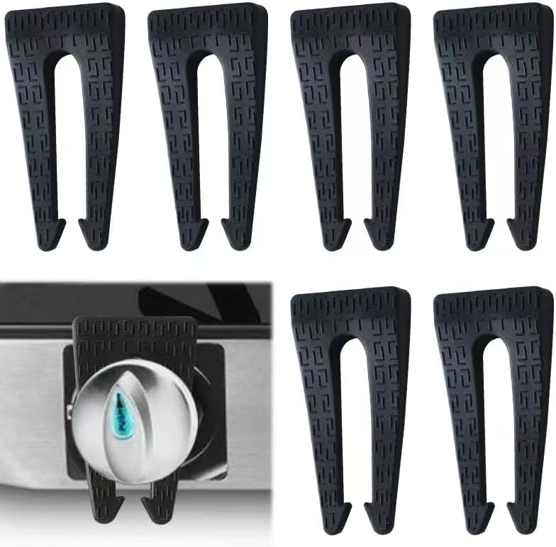 Sinsetu 6 pack gas stove knob locks black front view
