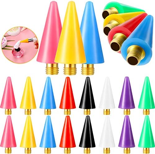 Blulu 16 Piece Wax Rhinestone Picker Tips front view showcasing assorted colors in clear storage box