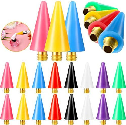 Blulu 16 Piece Wax Rhinestone Picker Tips front view showcasing assorted colors in clear storage box