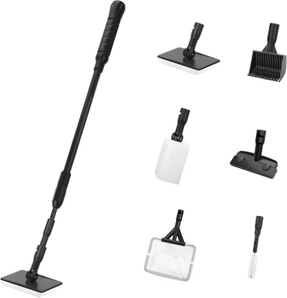 AQUANEAT three in one mini aquarium cleaner package detailing all included parts for premium glass care.
