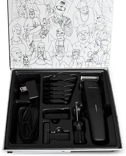 The complete TPOB Mini Play Blackout Edition trimmer package including the premium guide combs and accessories.