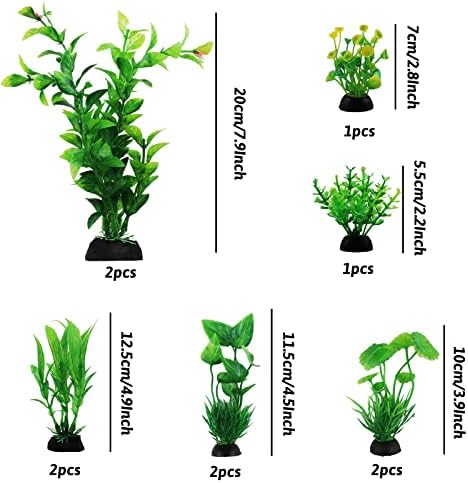 Bxlive green plastic aquarium ornaments with weighted bases setup