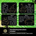 Durable 10 by 12 inch Koa Kava traditional strainer pouch lying flat to demonstrate size.