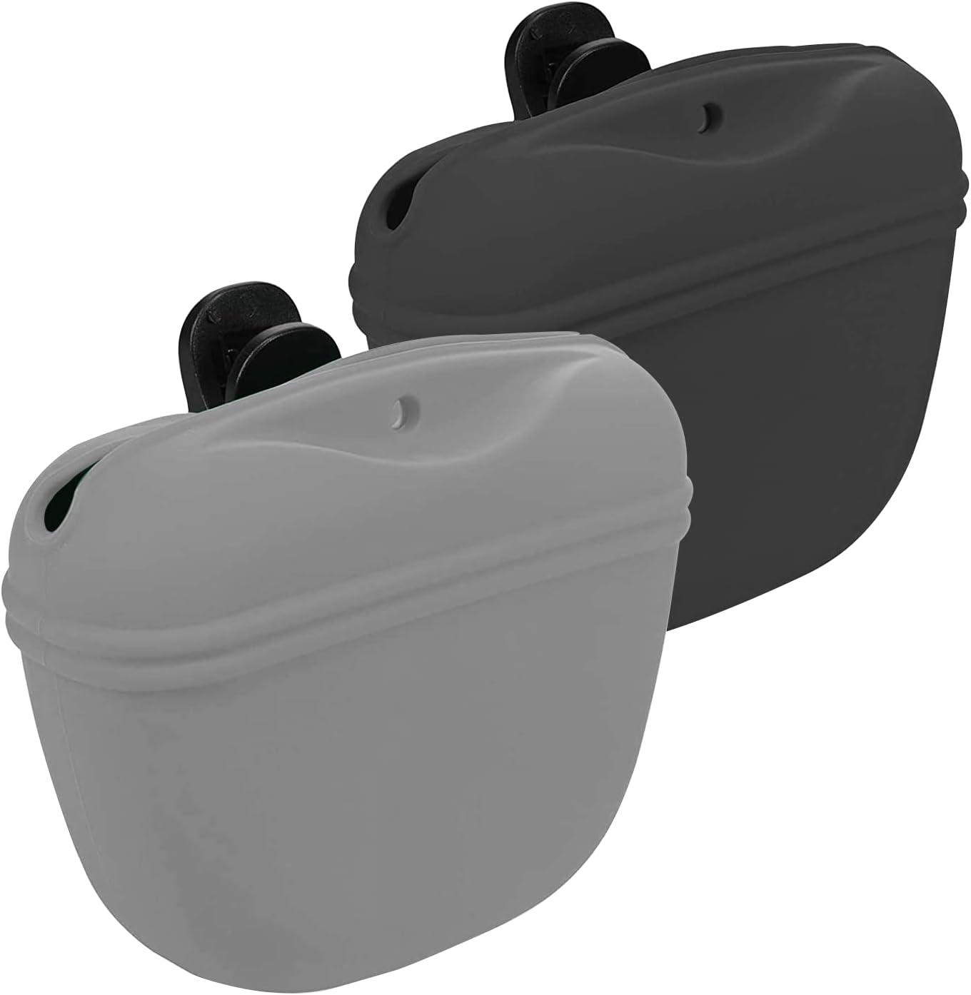 MGKSHADOW silicone dog treat pouch front view showing grey and black training bags