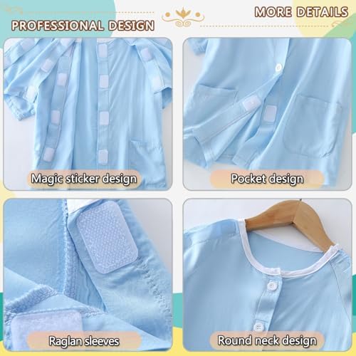 Siomlana children medical apparel for girls showing the round neck and pocket detail.