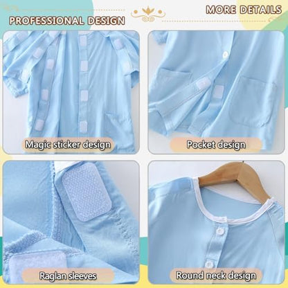 Siomlana children medical apparel for girls showing the round neck and pocket detail.