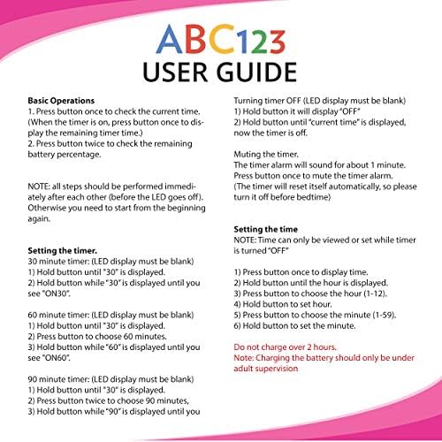 Pink ABC123 potty training watch on a childs wrist