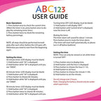 Pink ABC123 potty training watch on a childs wrist