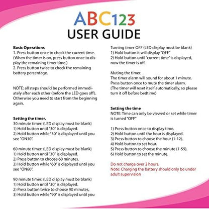 Pink ABC123 potty training watch on a childs wrist
