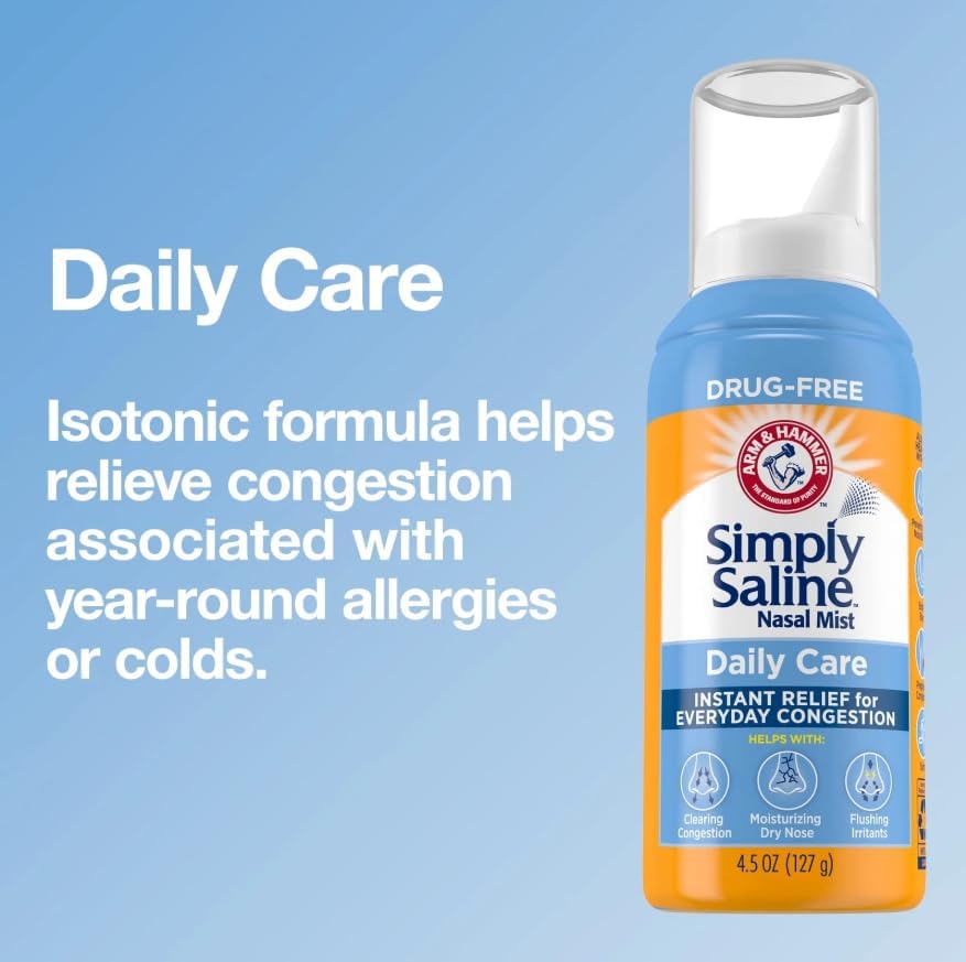 Simply Saline authentic USA imported daily care nasal mist for clearing dust and pollen
