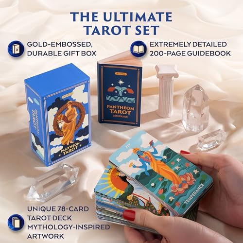 Wyspell modern fortune telling cards spread out illustrating mythological artwork