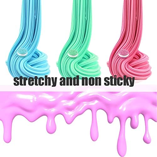Eleven pack educational slime set showcasing included mini charms and decorative glitter accessories