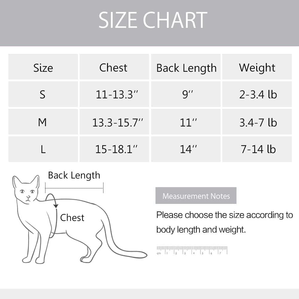 Professional cat surgery recovery suit with velcro details