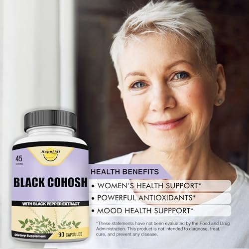 Black Cohosh 1300mg vegan capsules packaging