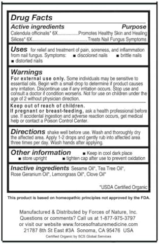USDA Certified Organic nail fungus control homeopathic remedy