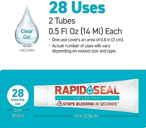 Back label of Rapid-Seal Wound Gel showing directions for use and ingredients