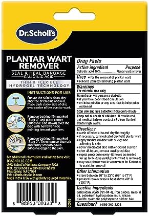 Dr. Scholl's medicated discs for plantar wart treatment on feet
