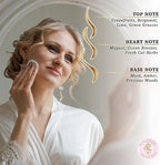 Shelley Kyle body powder with applicator puff for glowing skin.