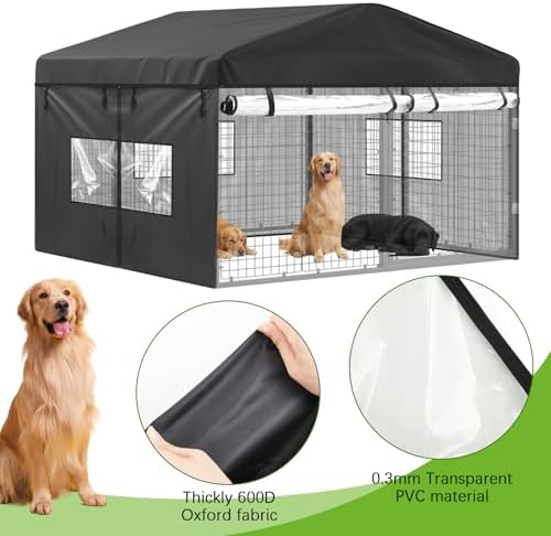Full coverage windproof and UV sunscreen dog kennel replacement cover