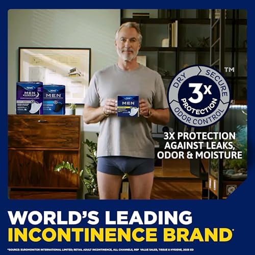 Anatomically designed cup-shaped male incontinence guard highlighting the soft cloth-like outer cover and leak barriers.