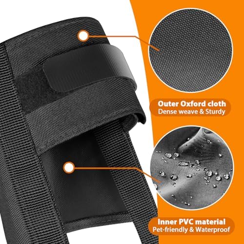 Mayerzon size large dog muzzle side angle highlighting the reinforced scratch resistant Oxford fabric
