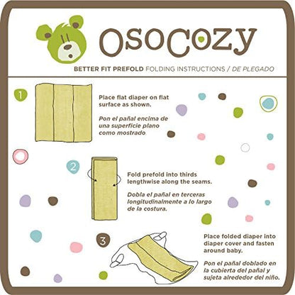 Six pack of OsoCozy organic cloth inserts folded neatly to demonstrate the reduced bulk design.