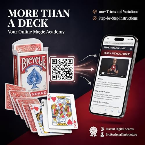 Educational materials and QR code for magic card tutorials