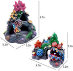 Close-up of resin coral reef ornament texture and color detailing