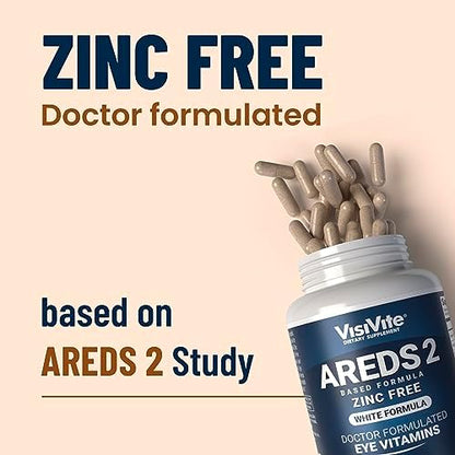Supplement facts label on VisiVite zinc-free eye vitamins
