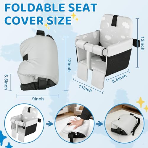 Folded portable baby shopping cart cover for storage
