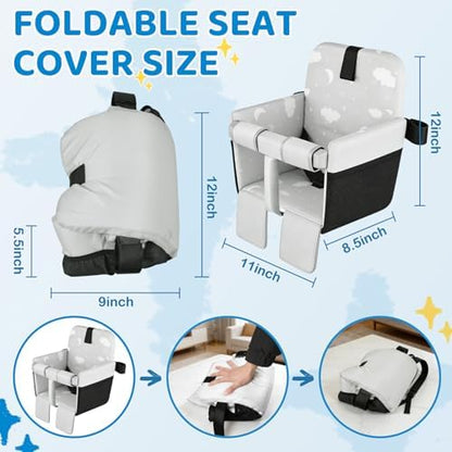 Folded portable baby shopping cart cover for storage