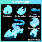 SYEFKJSA 12 inch articulated dragon figurine removed from its shell showcasing flexible joints and green luminous glow