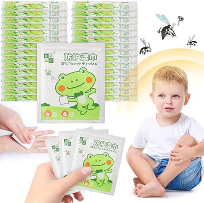 Safe botanical extracts formulation details on the reverse side of the individual wipe sachet.