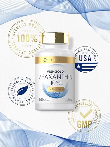 Side angle view of Carlyle Zeaxanthin 10mg packaging for daily antioxidant support