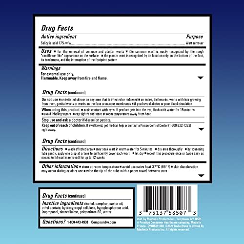 Authentic USA imported Compound W gel for effective common wart removal.