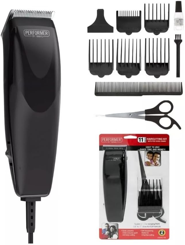 Packaging of the authentic USA imported Wahl Performer hair cutting kit for home use.