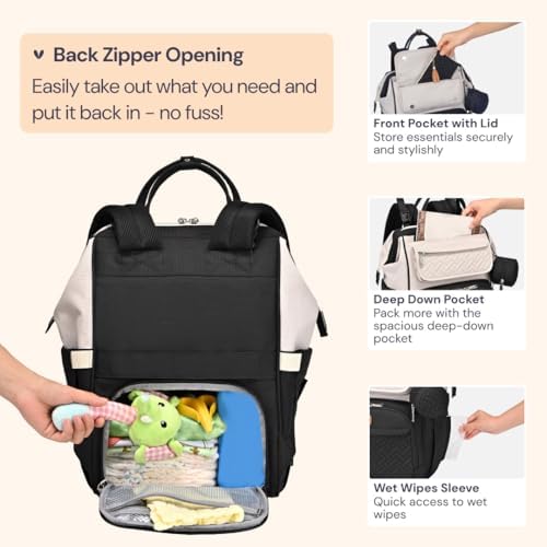BabbleRoo backpack laid flat with included foldable changing pad