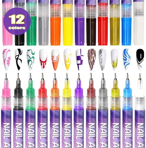 Dujuanus 12 piece acrylic nail polish pen set packaging