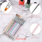 Dual-ended dotting pens and striping brushes laid out flat