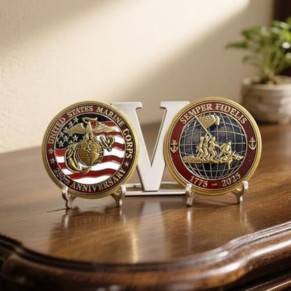 Lastikor 2 inch military commemorative medal reverse side detailing historical military patterns
