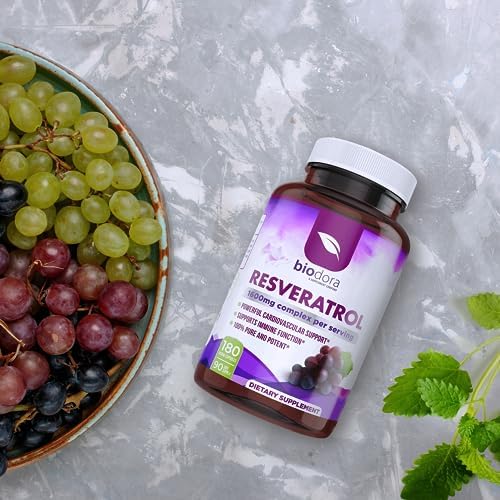 Biodora Resveratrol 1600 milligrams product packaging top angle