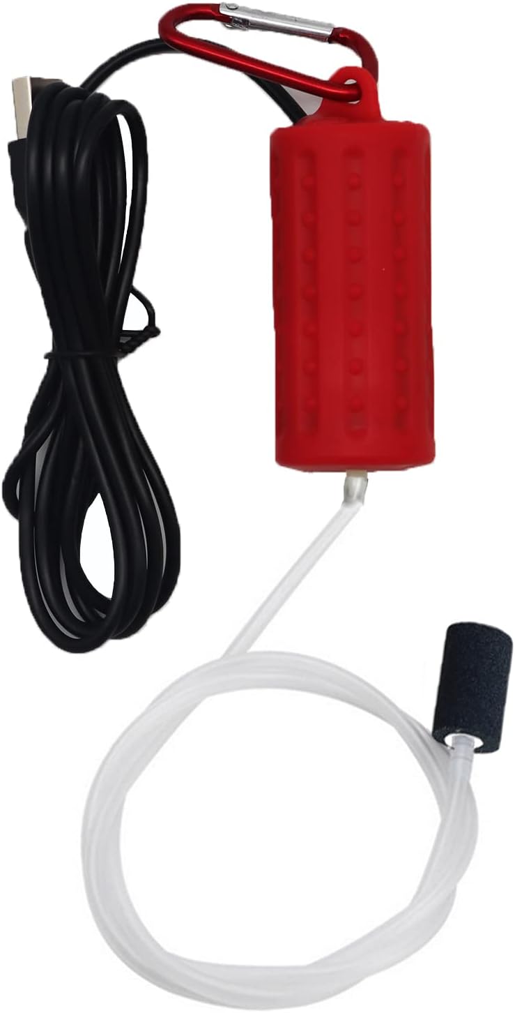 Aquarium Air Pump Mini USB Fish Tank Oxygen Air Pump Portable Ultra Silent Air Aerator Pump Energy Saving Oxygen Bubbler with Air Stone and Single Outlet Silicone Tube 1W - Image 9